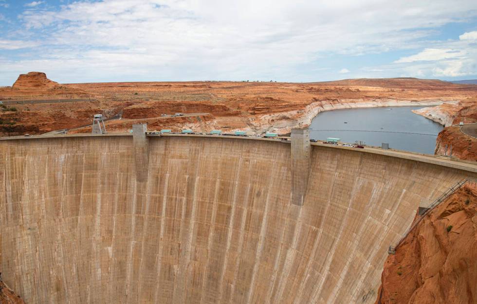 A view of Glen Canyon Dam and Lake Powell at the Glen Canyon National Recreation Area on Wednes ...