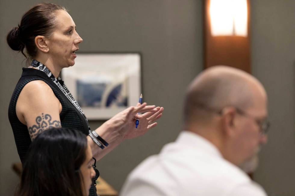 Chief Deputy Public Defender Sarah Hawkins appears at a competency hearing for Michael Earl, a ...