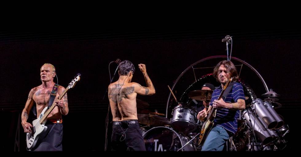 (From left) Bassist Flea, lead singer Anthony Kiedis, drummer Chad Smith and lead guitar John F ...