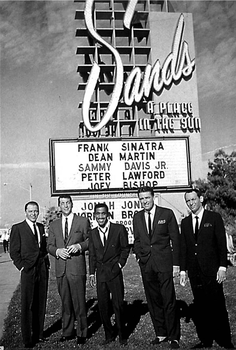 Members of the legendary "Rat Pack," from left, Frank Sinatra, Dean Martin, Sammy Dav ...