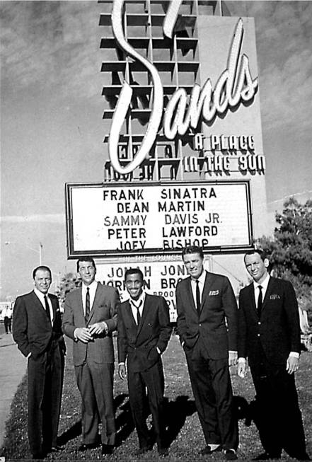Members of the legendary "Rat Pack," from left, Frank Sinatra, Dean Martin, Sammy Dav ...