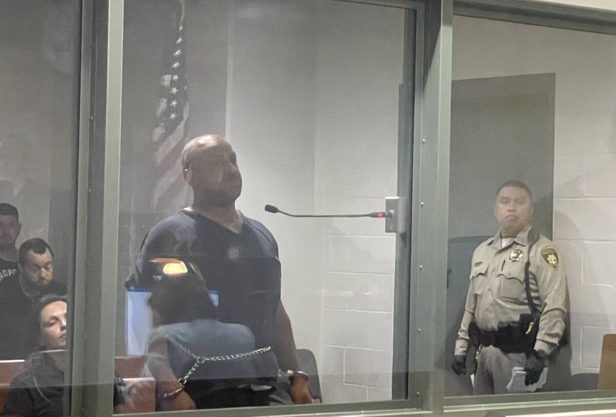 Billy Hemsley appears for an initial arraignment in Las Vegas Justice Court on Saturday, Aug. 6 ...