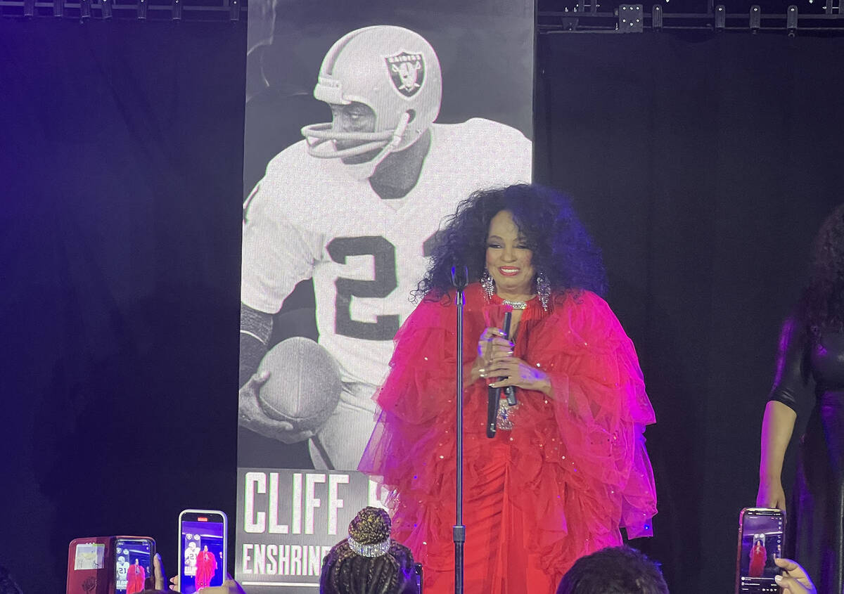 Diana Ross was the surprise superstar headliner at the Raiders' party honoring Cliff Branch at ...