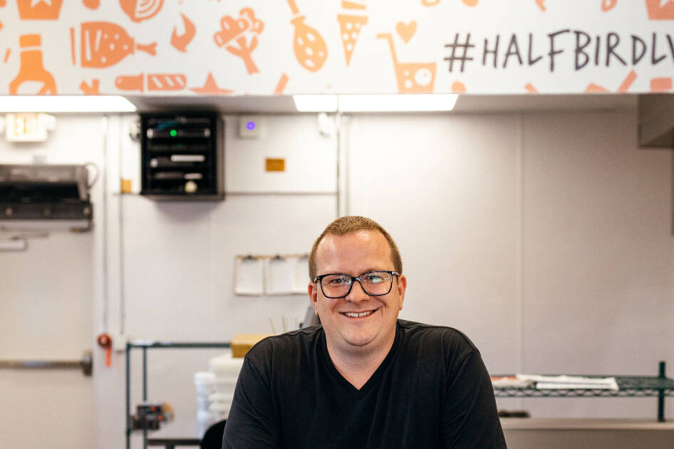 Chef Brian Howard, chef-owner of the new Half Bird Chicken & Beer in the Chinatown neighbor ...