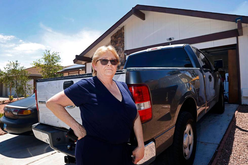 Leslie O’Brien shows her truck at her house, Wednesday, Aug. 3, 2022, in Las Vegas. O&#x ...