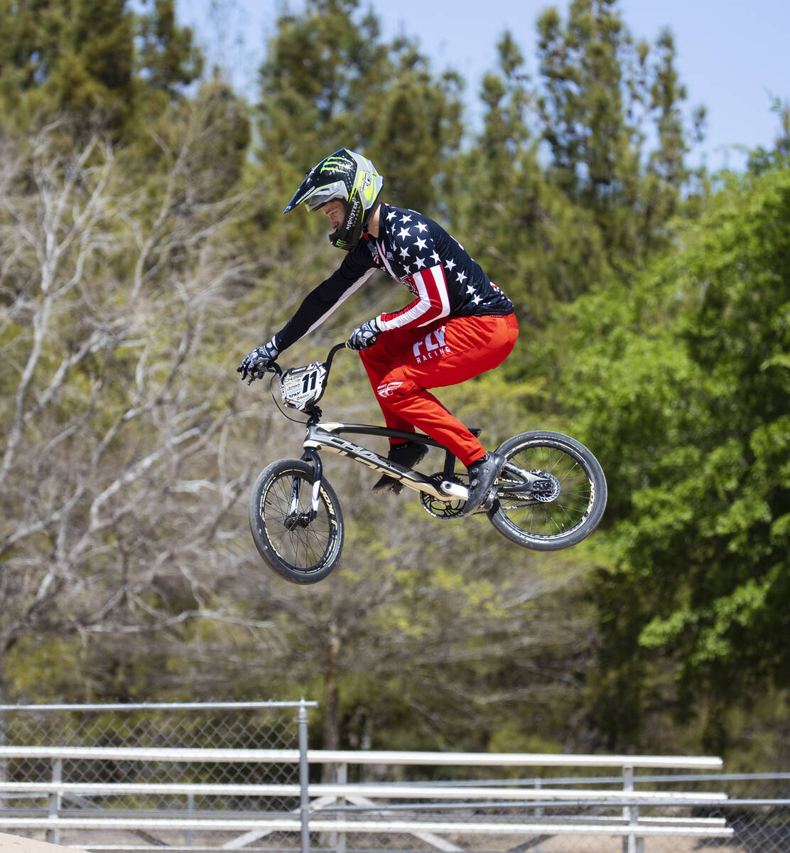 Connor Fields, professional BMX racer, trains at Boulder City BMX track, on Tuesday, March. 30, ...