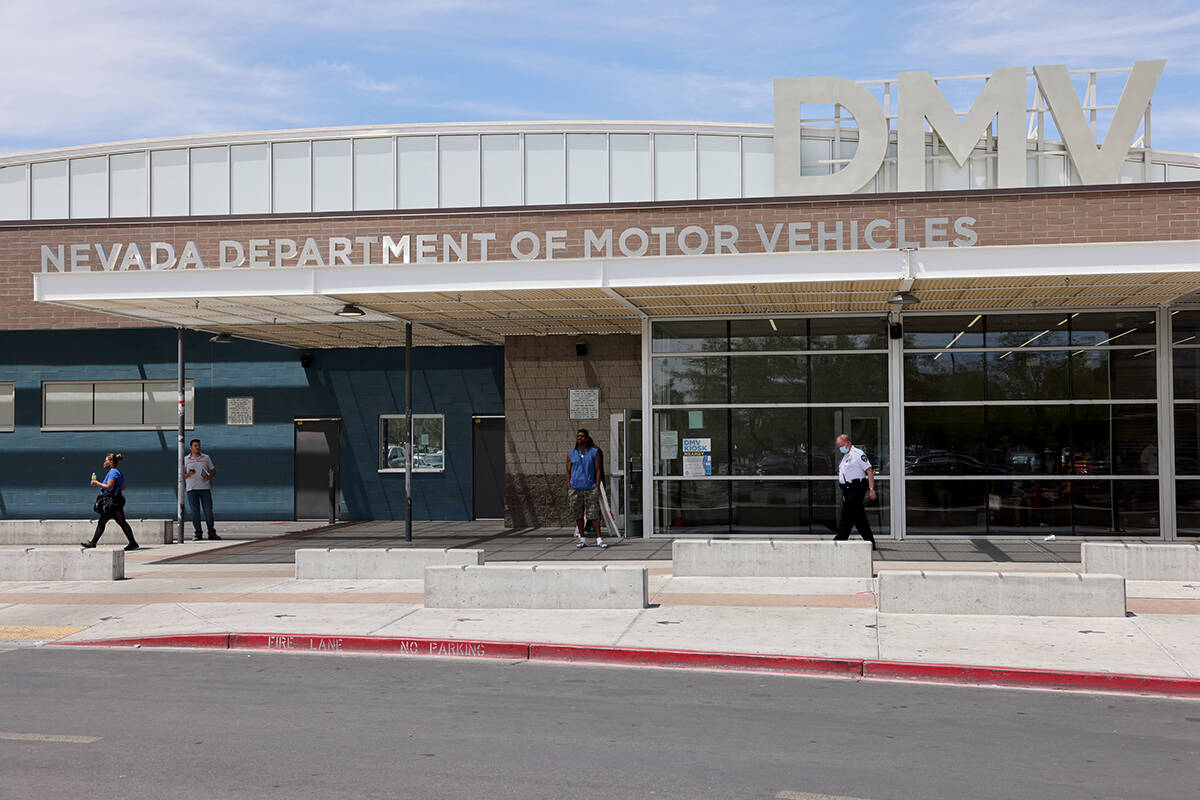 The Nevada Department of Motor Vehicles office at 2621 E. Sahara Ave. on Thursday, June 2, 2022 ...
