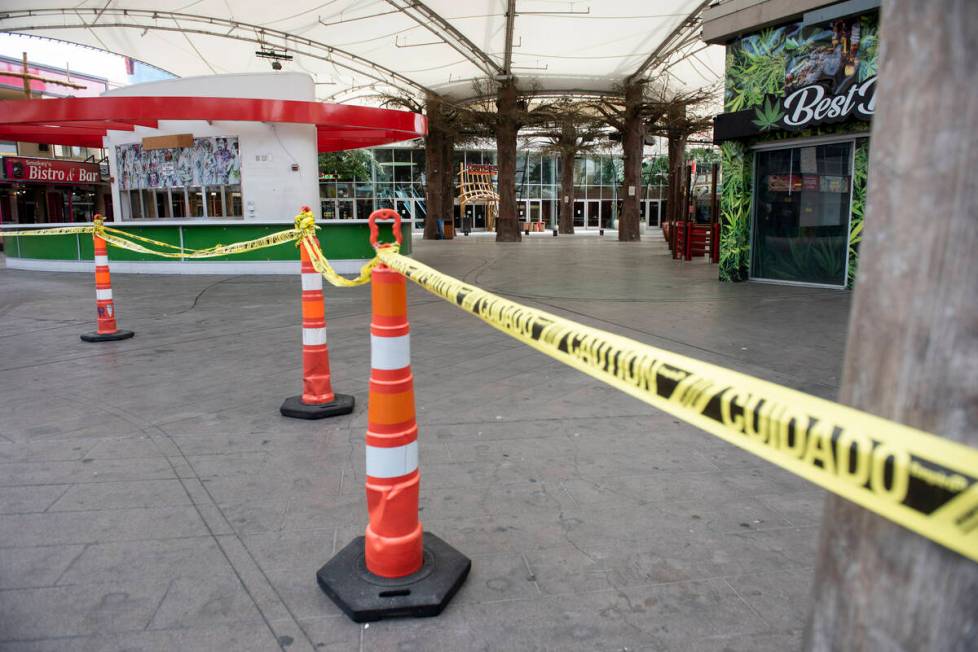 The closed Hawaiian Marketplace on Las Vegas Boulevard on Monday, July 25, 2022, in Las Vegas. ...