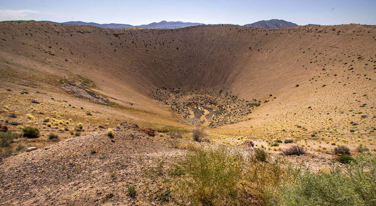 Remains of the Sedan crater excavation experiment, detonated on July 6, 1962, within the Nevada ...