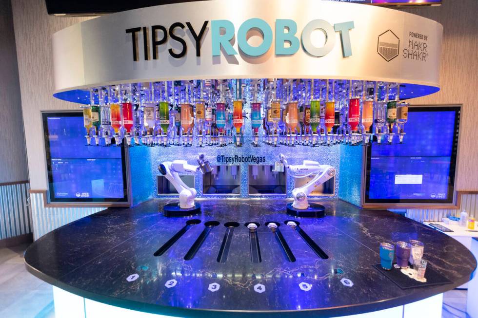 The Tipsy Robot at the Miracle Mile Shops in Las Vegas is seen on Tuesday, Aug. 16, 2022. (Erik ...