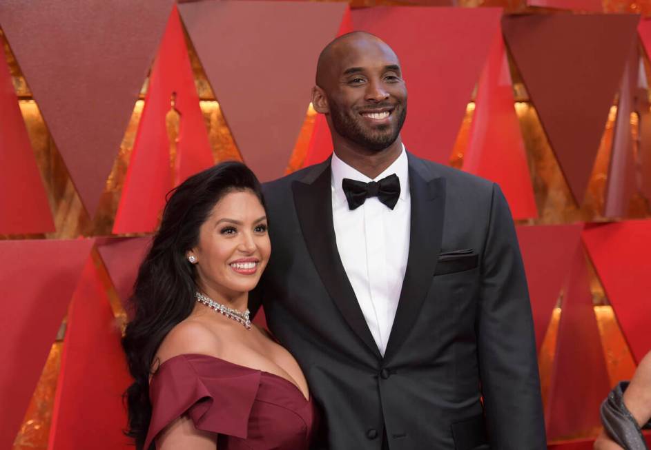 Vanessa Bryant, left, and Kobe Bryant arrive at the Oscars in Los Angeles on March 4, 2018. Van ...