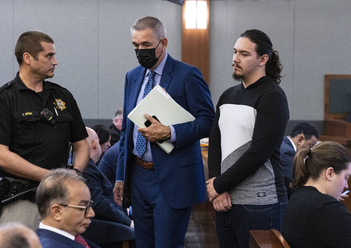 Maysen Melton, right, appears in court with his attorney, Gabriel Grasso, center, at the Region ...