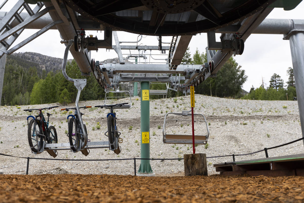 A lift moves cycles to the start of a trail at a new downhill mountain bike park at the Lee Can ...