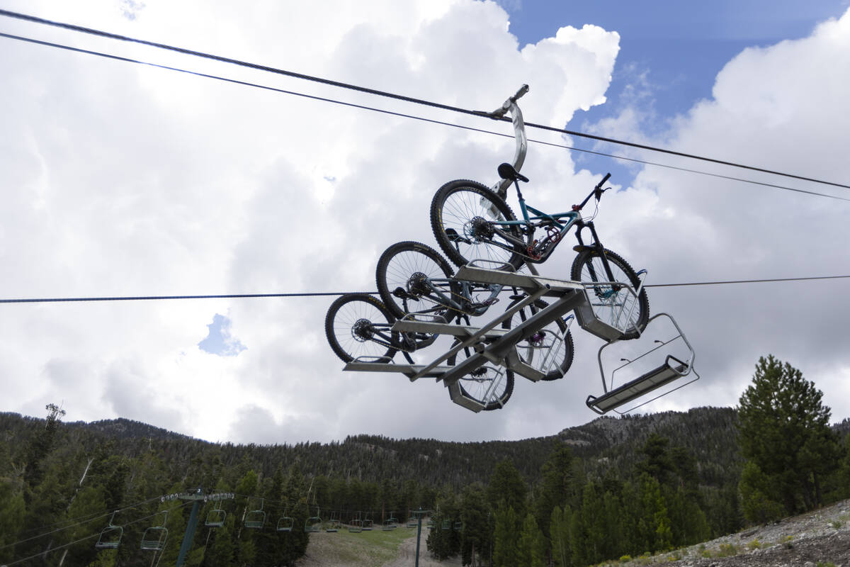 A lift moves cycles to the start of a trail at a new downhill mountain bike park at the Lee Can ...