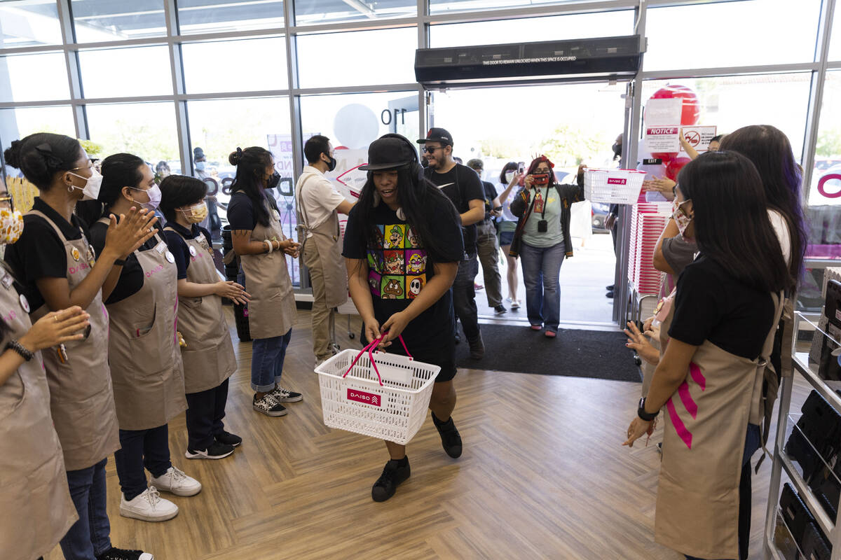 People ente Daiso during the store's grand opening event in Downtown Summerlin in Las Vegas, Sa ...