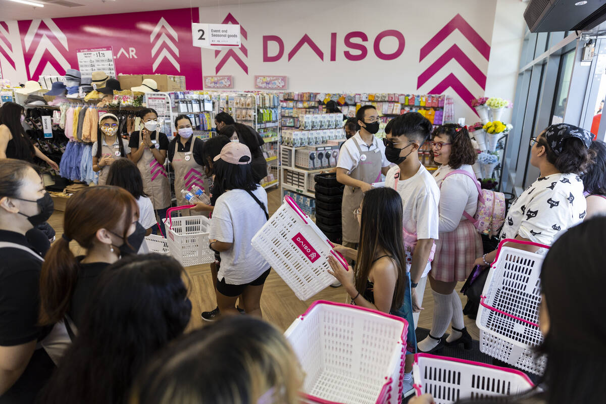 People ente Daiso during the store's grand opening event in Downtown Summerlin in Las Vegas, Sa ...