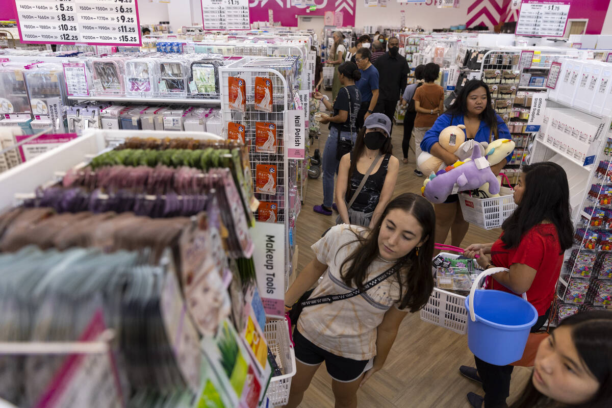 People shop at Daiso during the store's grand opening event in Downtown Summerlin in Las Vegas, ...