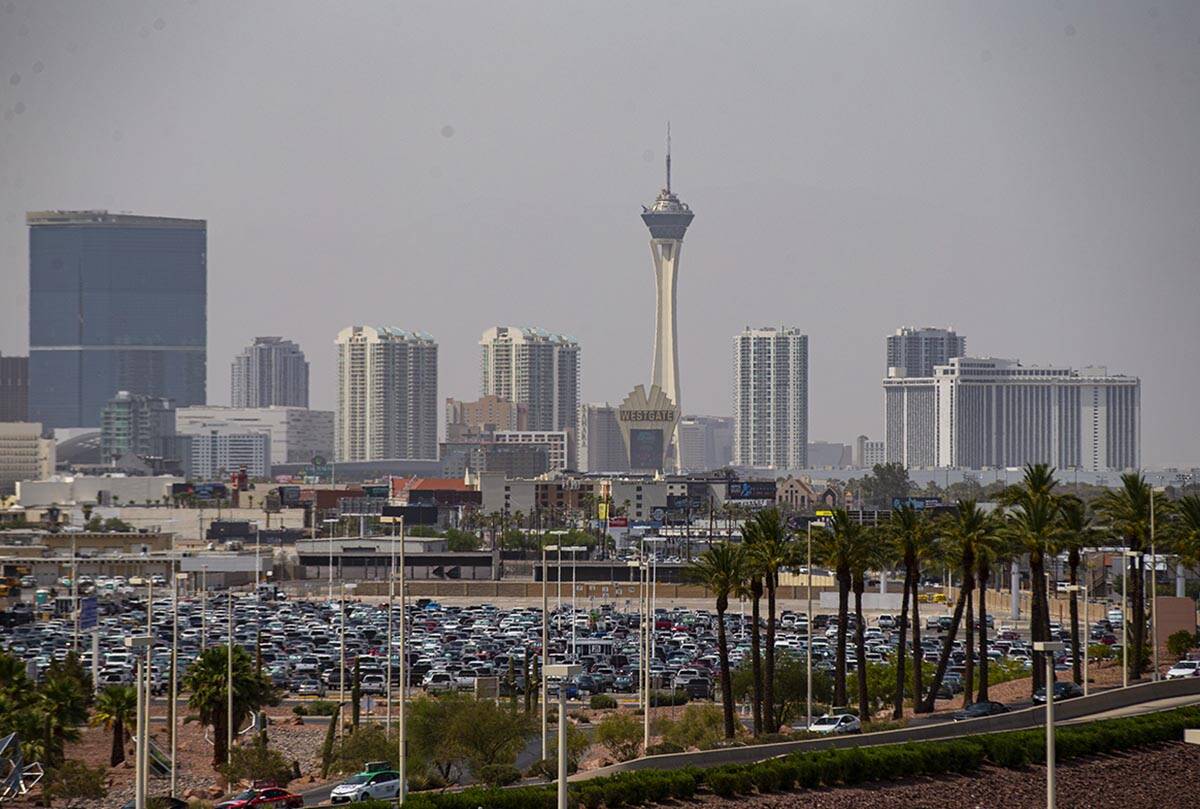Highs in Las Vegas are forecast to be about 103 on Monday, Aug. 22, 2022, according to the Nati ...
