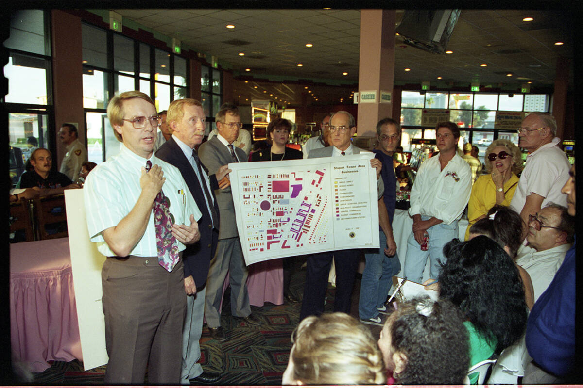 A meeting with business owners and operators affected by street closures caused by a fire at Bo ...