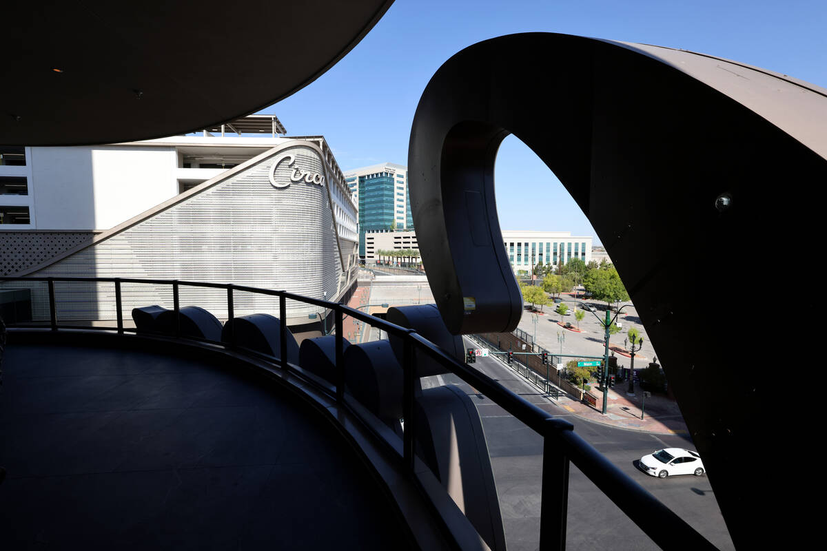 The terrace at the new meetings and conventions space at Circa in downtown Las Vegas Monday, Au ...