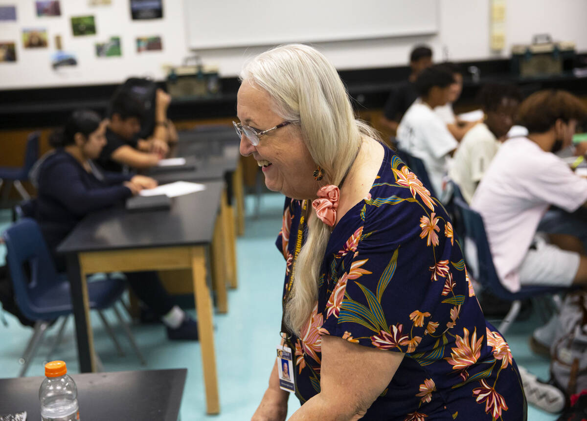 Bonanza High School science teacher Pennie Edmond, Clark County School District's longest-servi ...