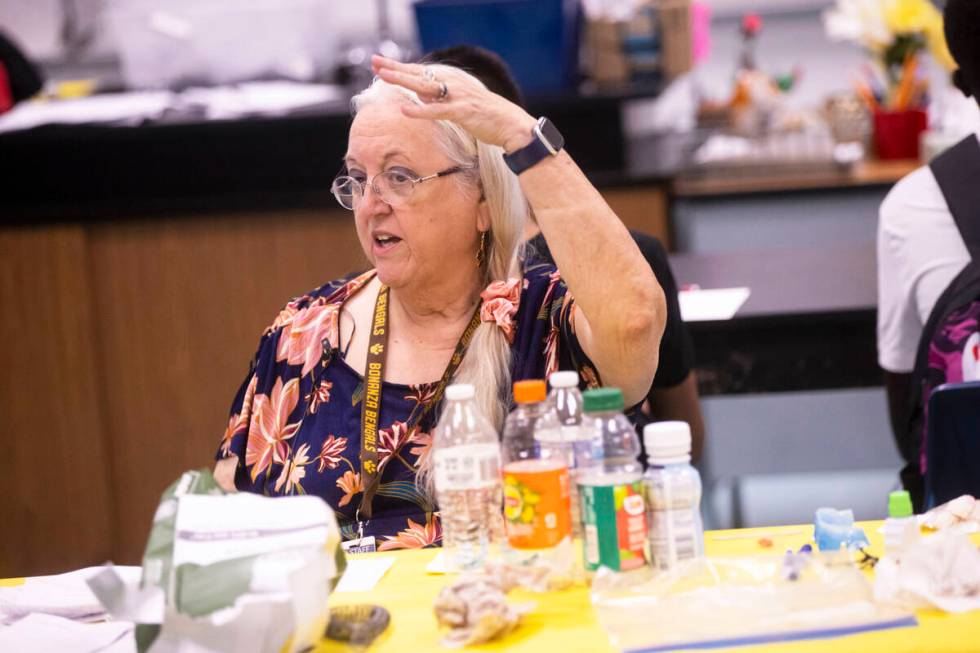 Bonanza High School science teacher Pennie Edmond, Clark County School District's longest-servi ...