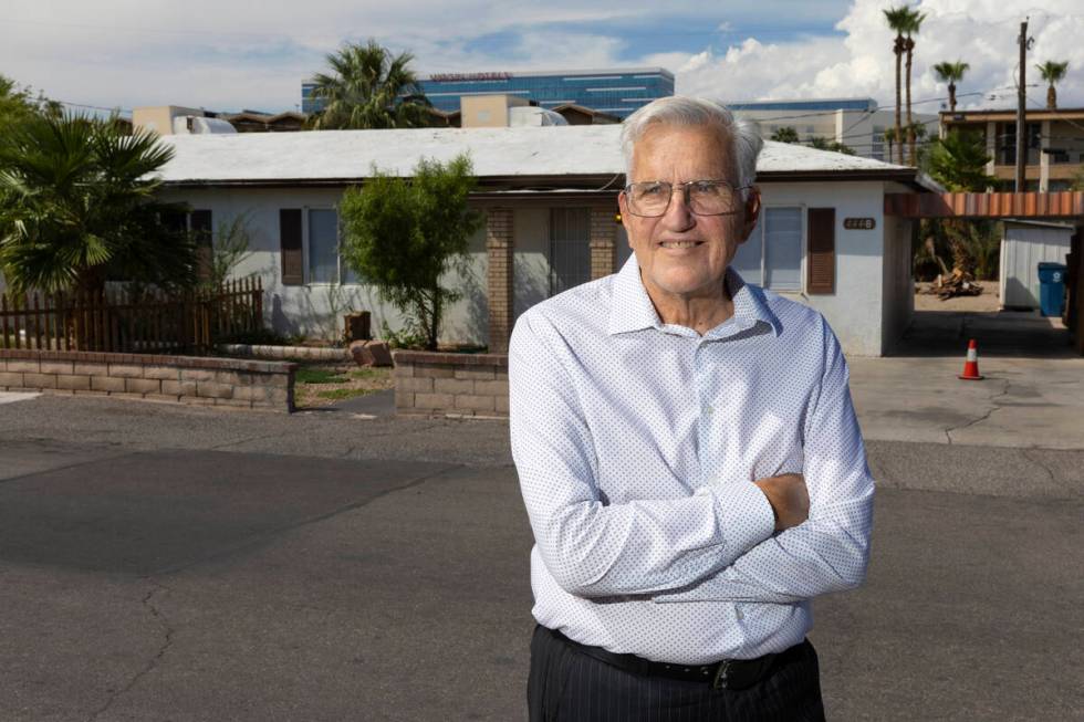 Ed Uehling poses for a portrait outside of one of his real estate properties in Las Vegas which ...