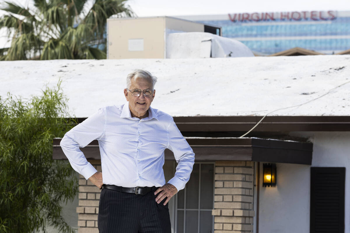 Ed Uehling poses for a portrait outside of one of his real estate properties in Las Vegas which ...