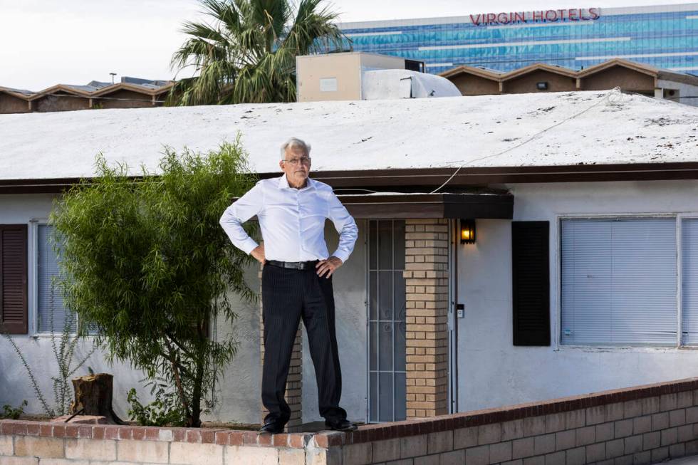 Ed Uehling poses for a portrait outside of one of his real estate properties in Las Vegas which ...