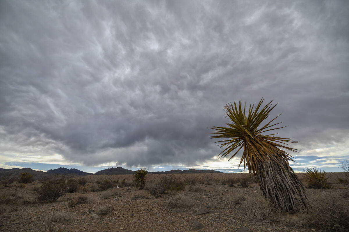 Clouds fill the sky in northwest Las Vegas on Wednesday, Aug. 24, 2022. (Benjamin Hager/Las Veg ...
