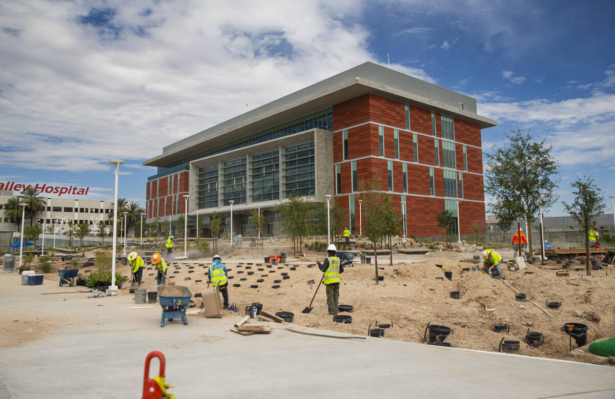 Construction continues on the medical education building of the Kirk Kerkorian School of Medici ...