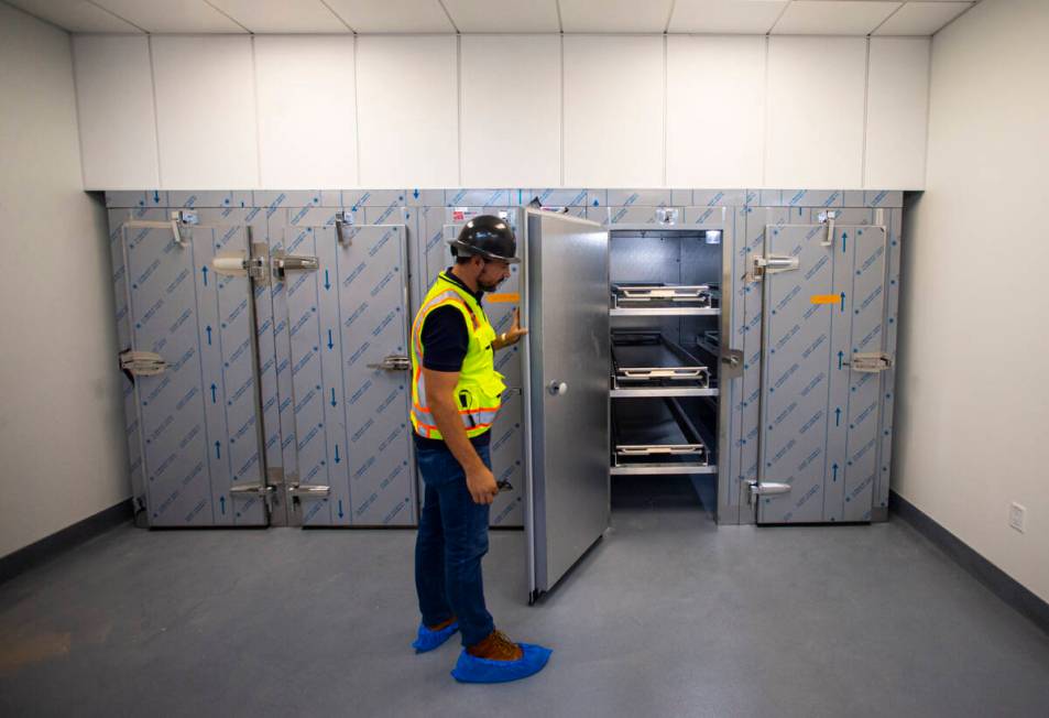 Loay Hanthel, senior project manager for M.J. Dean Construction, shows the cadaver lab during a ...