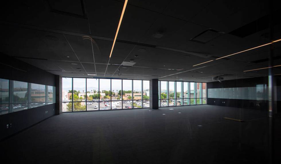 A classroom is seen during a tour of the under-construction medical education building of the K ...