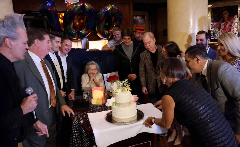 Gloria Dea, who was the first magician to perform on the Strip, is honored fellow magicians, in ...