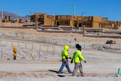Construction is underway for a new housing community at Skye Canyon Park Drive and Lavange Stre ...