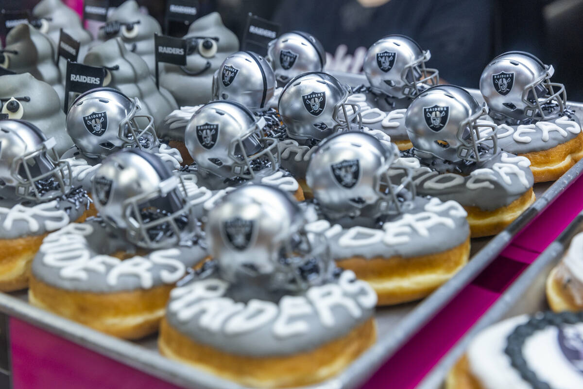 Raiders doughnuts can be purchased at Pinkbox along the concourse before the first half of thei ...