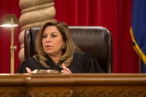 Nevada Supreme Court Justice Abbi Silver asks a questions during the first arguments for the ne ...