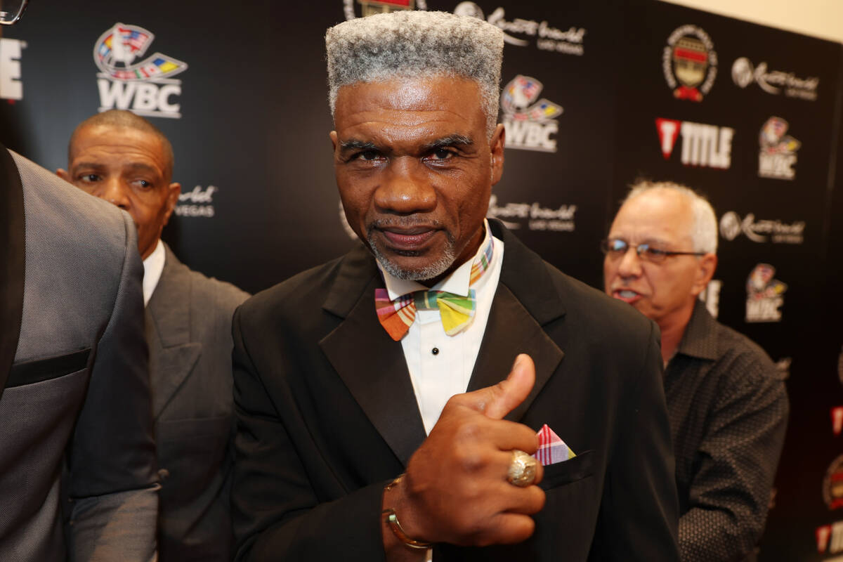Retired boxer Julian Jackson attends the Nevada Boxing Hall of Fame Induction Ceremony at Resor ...