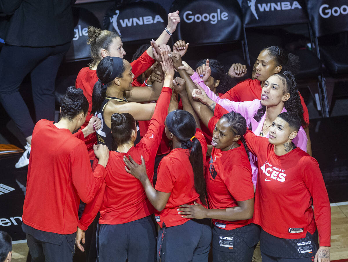 Aces players come together ready to face the Seattle Storm for the first half of their WNBA sem ...