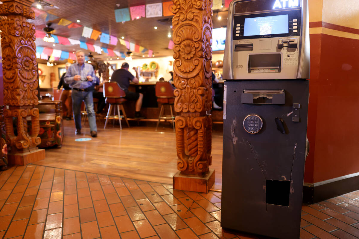 The ATM at Lindo Michoacan at 10082 W. Flamingo Road in Las Vegas is shown Tuesday, Aug. 30, 20 ...