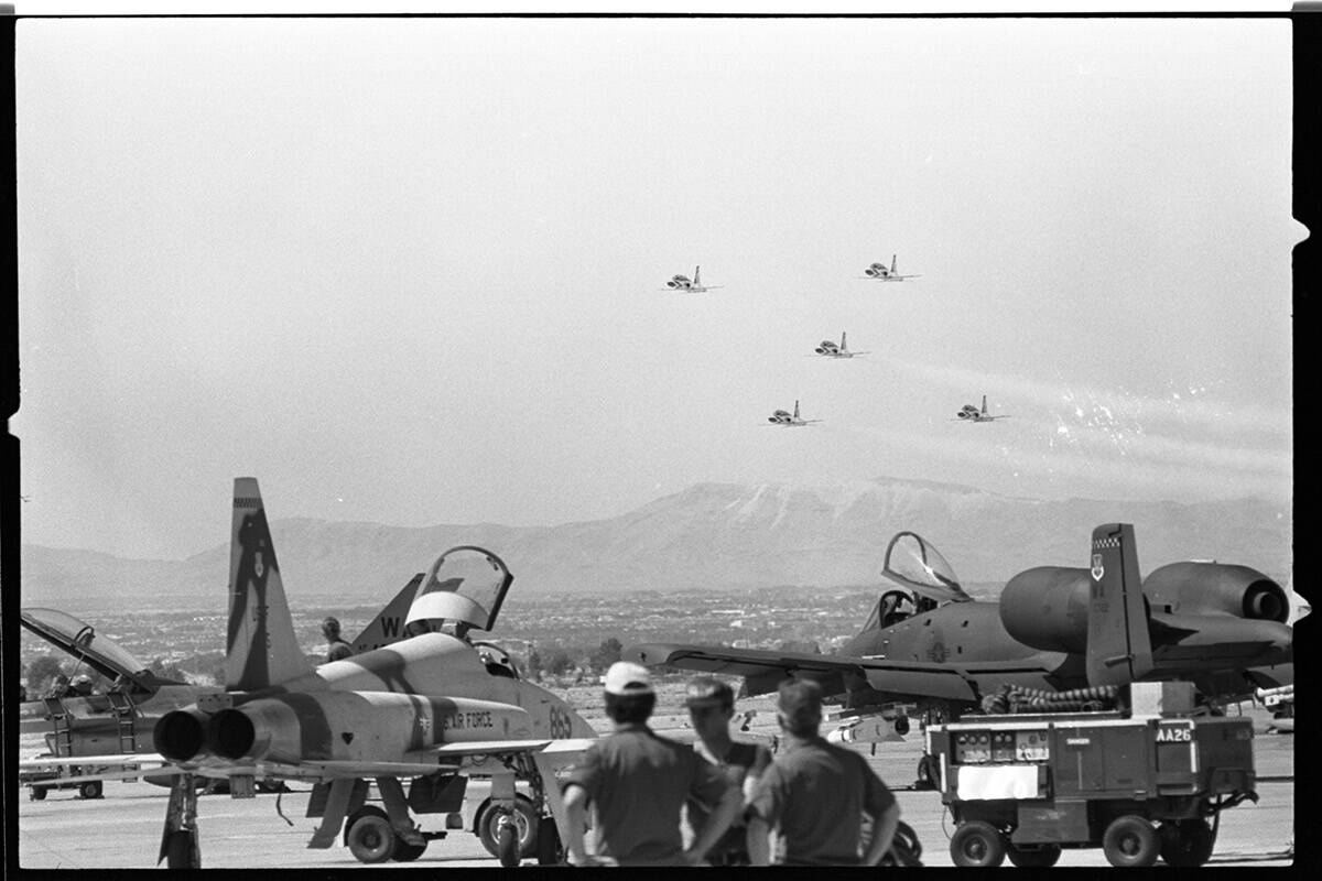 A change of command ceremony at Nellis Air Force Base on June 3, 1981. General Jack Gregory bec ...