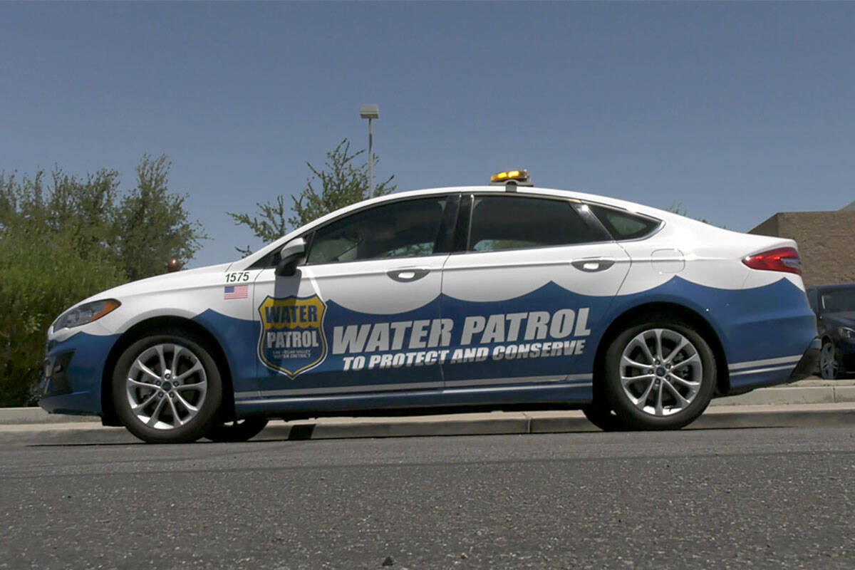 A Las Vegas Valley Water District water patrol car on a Henderson street as part of an unpreced ...