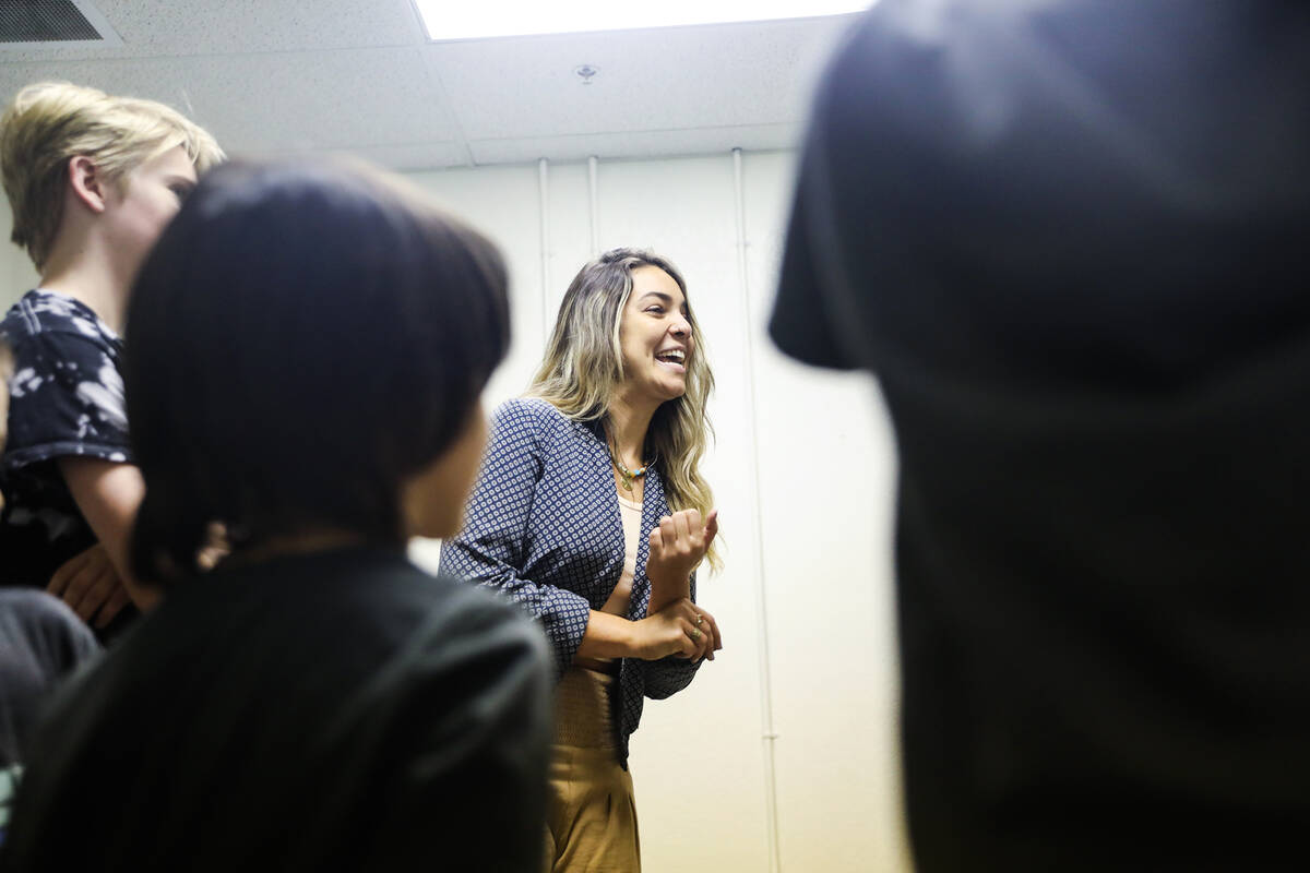 Sarah Tavernetti, founder and executive director, leads a theater workshop with students at Blo ...