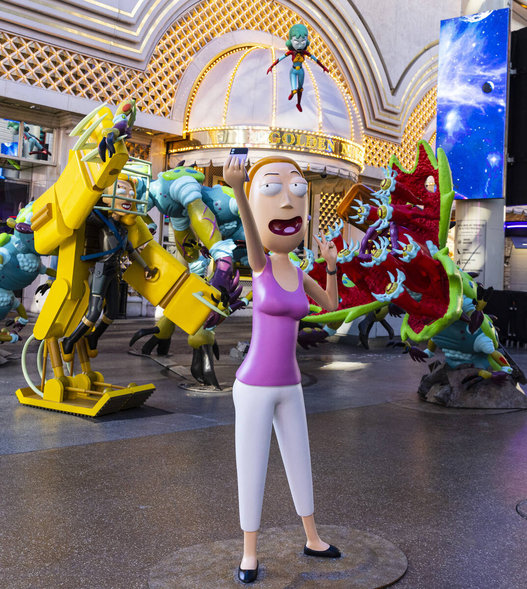 Figures of characters from the Adult Swim TV show "Rick and Morty," Space Beth, Plane ...