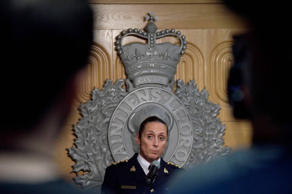 Assistant Commissioner Rhonda Blackmore speaks during a press conference at the Royal Canadian ...