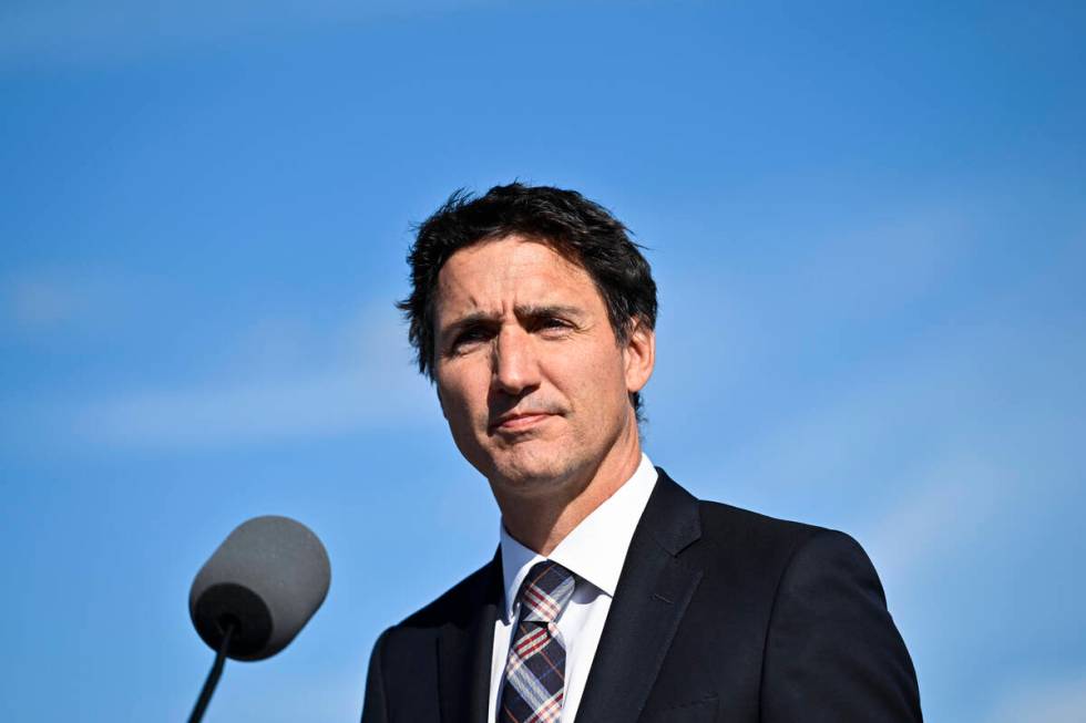 Canadian Prime Minister Justin Trudeau makes a statement in Ottawa, Ontario, on Monday, Sept. 5 ...