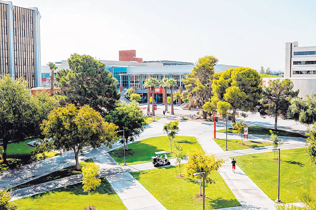 The campus of UNLV is seen in Las Vegas in August 2020. (Las Vegas Review-Journal)