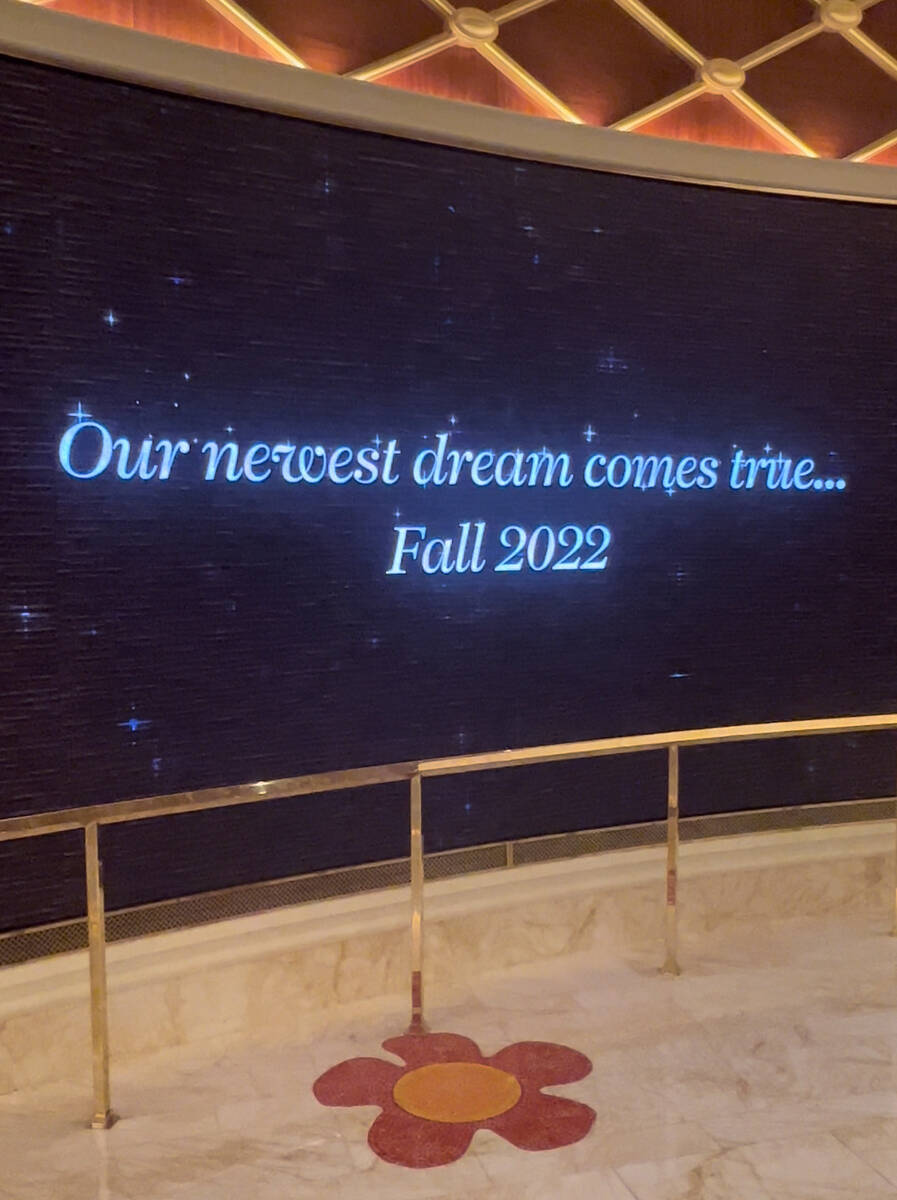 A video displaying the plans for the new "Awakening" production at Wynn Las Vegas is shown on S ...