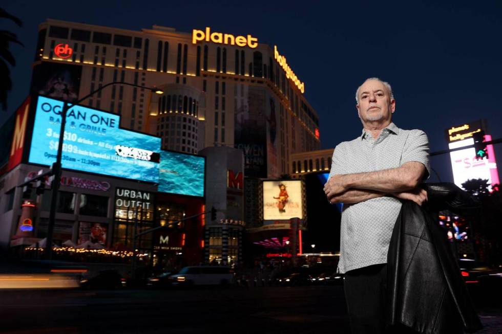 Jeff German, host of Mobbed Up, with Planet Hollywood (formerly the Aladdin) on the Strip in La ...