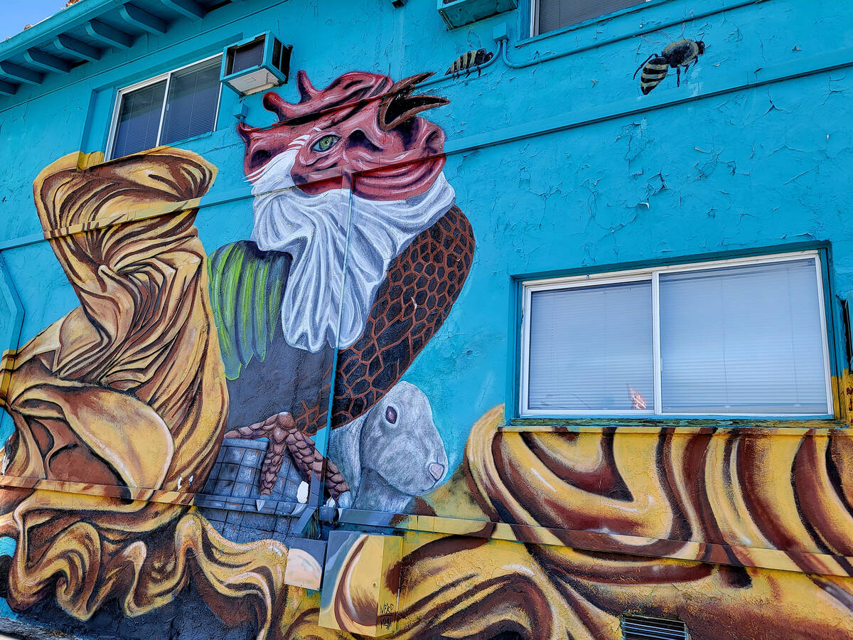 A chicken and an owl are attention grabbers in this Shay Davis mural at 110 N. Eighth St. (Nata ...